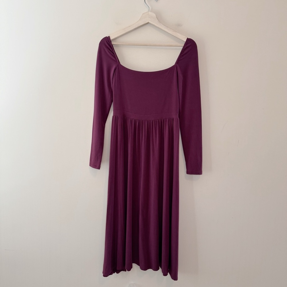 Aritzia Wilfred Market Longsleeve Dress Spiced Burgundy Square Neck Size S
